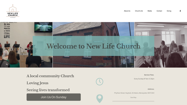 Screenshot of the New Life Church Haydock website