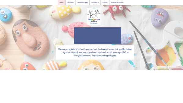 Screenshot of the Pangbourne Valley Pre-School website