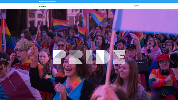 Screenshot of the Winchester Pride website