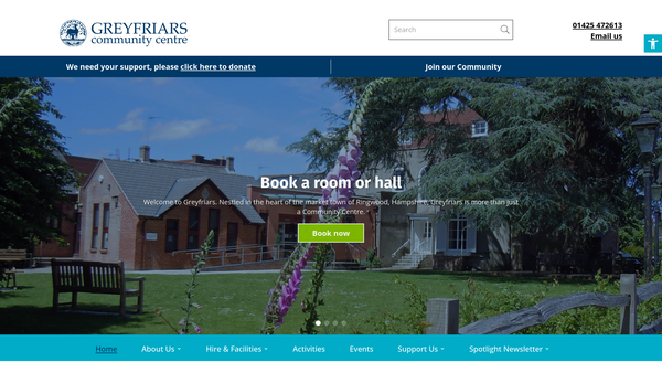 Screenshot of the Greyfriars Community Association CIO website