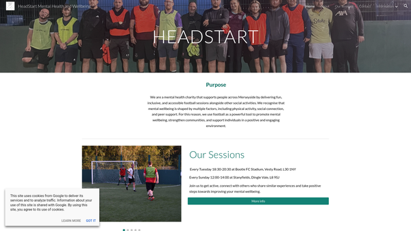 Screenshot of the Headstart Mental Health And Wellbeing website