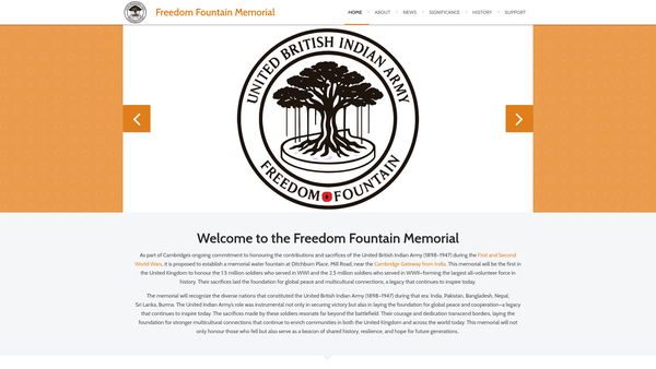 Screenshot of the Bridging Worlds website