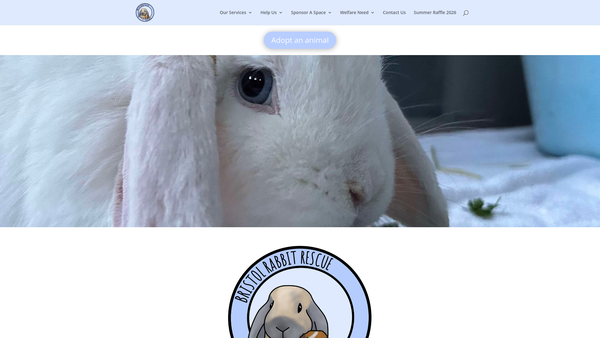 Screenshot of the Bristol Rabbit Rescue And Friends website