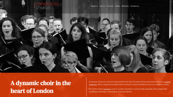 Screenshot of the Constanza Chorus Limited website