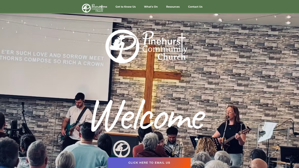 Screenshot of the Pinehurst Community Church website