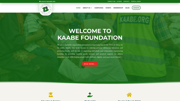 Screenshot of the Kaabe website