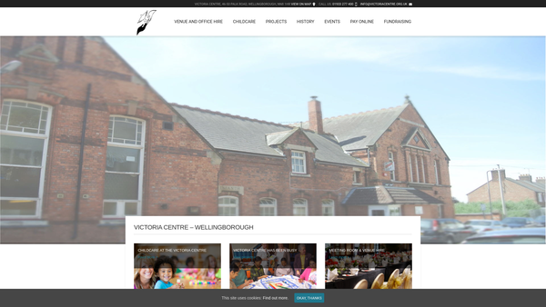 Screenshot of the Victoria Community Centre website