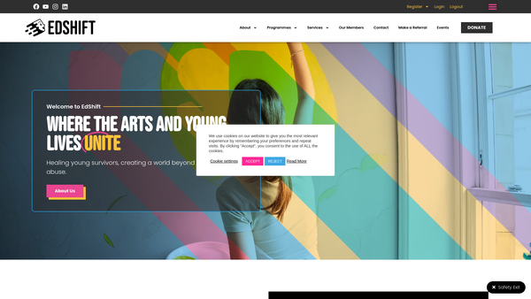 Screenshot of the Edshift website
