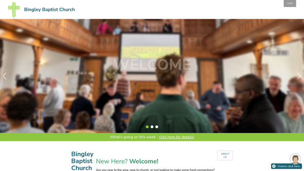 Screenshot of the Bingley Baptist Church website