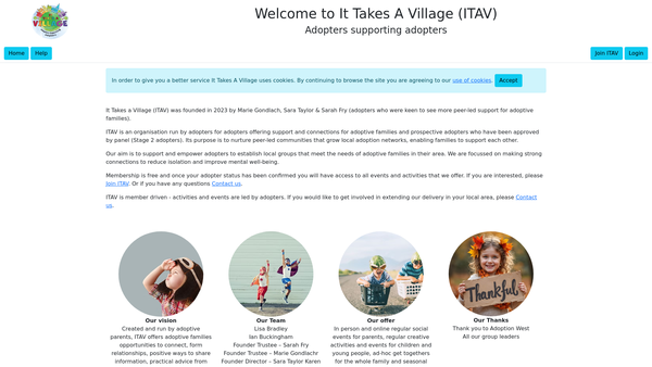 Screenshot of the IT Takes A Village website