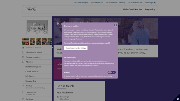 Screenshot of the The Parochial Church Council Of The Ecclesiastical Parish Of Barford St Michael And St John, In The Diocese Of Oxford website