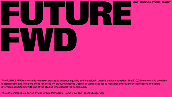 Screenshot of the Future Fwd website
