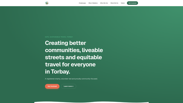 Screenshot of the Safe, Sustainable Travel Torbay website