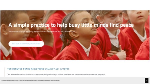 Screenshot of the Ten Minutes Peace website