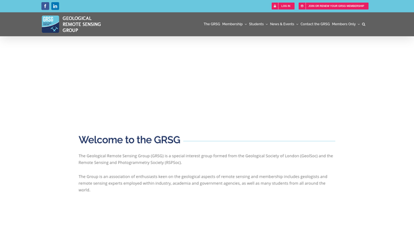 Screenshot of the Geological Remote Sensing Group website