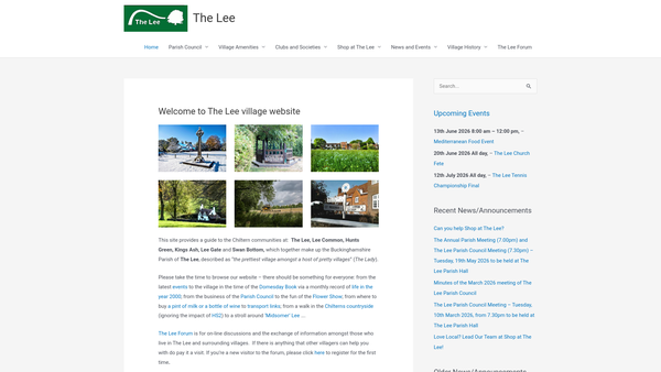 Screenshot of the The Lee Parish Community Charity website