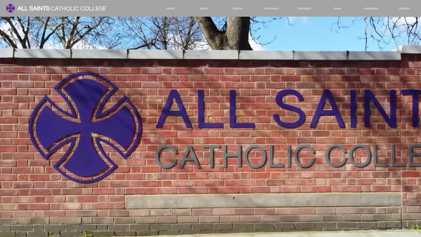 Screenshot of the All Saints Catholic College -The Mission Fund website