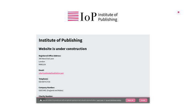 Screenshot of the Institute Of Publishing website