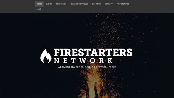 Screenshot of the Firestarters Network website