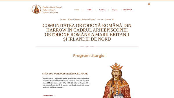 Screenshot of the Romanian Orthodox Parish St.stephen The Great,harrow website