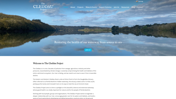Screenshot of the The Cleddau Project CIO website