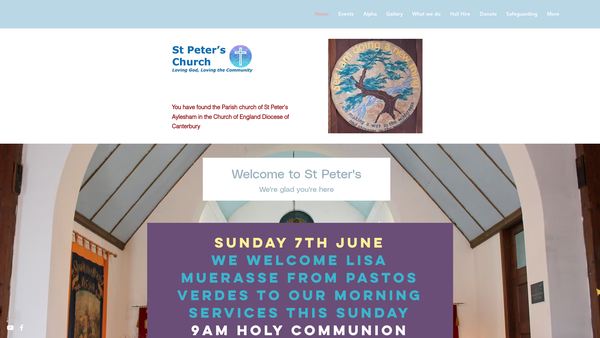 Screenshot of the The Parochial Church Council Of The Ecclesiastical Parish Of St Peter's, Aylesham, In The Diocese Of Canterbury. website
