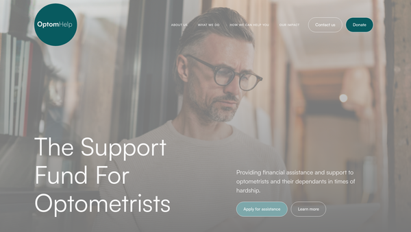 Screenshot of the The Benevolent Fund Of The College Of Optometrists & The Association Of Optometrists website