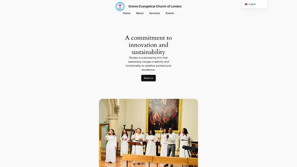 Screenshot of the Oromo Evangelical Church Of London website