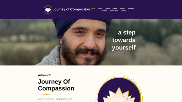 Screenshot of the Journey Of Compassion website
