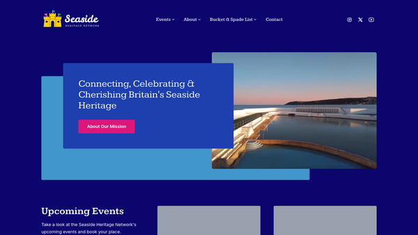 Screenshot of the Seaside Heritage Network website