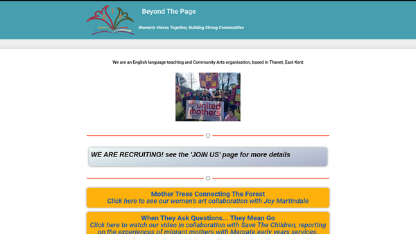 Screenshot of the Beyond The Page Ltd website
