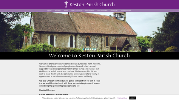 Screenshot of the The Parochial Church Council Of The Ecclesiastical Parish Of Keston, In The Diocese Of Rochester website