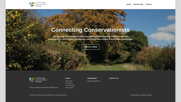 Screenshot of the Cambridge Conservation Forum website