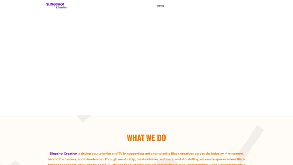Screenshot of the Slingshot Creative website