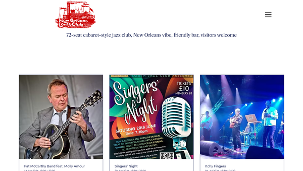 Screenshot of the Louth New Orleans Jazz Club CIO website