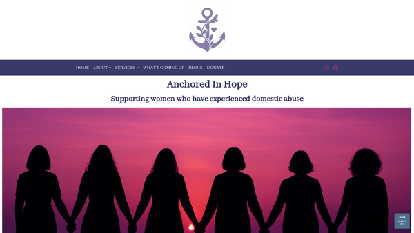 Screenshot of the Anchored In Hope website