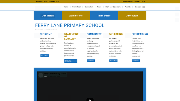 Screenshot of the Ferry Lane Parents, Teachers And Friends Association website