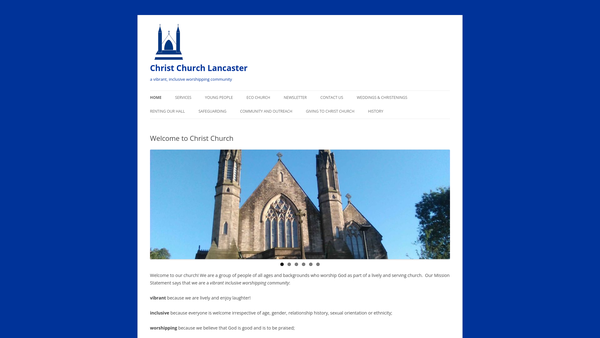 Screenshot of the The Parochial Church Council Of The Ecclesiastical Parish Of Christ Church, Lancaster website