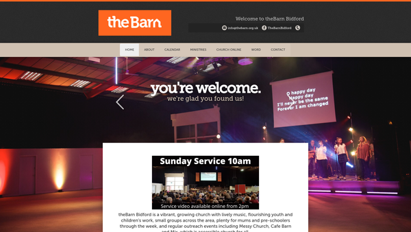 Screenshot of the Thebarn website