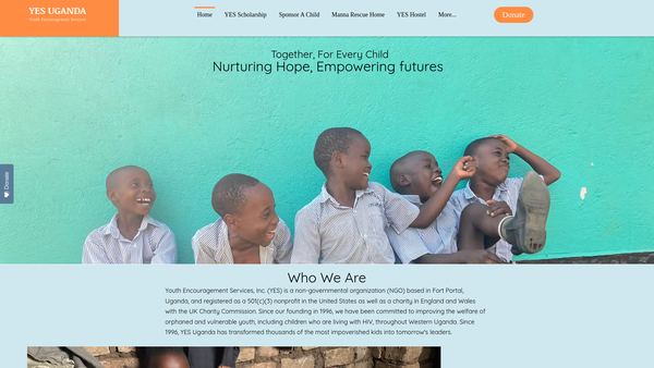 Screenshot of the Youth Encouragement Services Uganda website