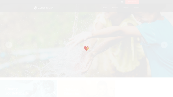 Screenshot of the Marwa Relief website