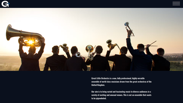 Screenshot of the Great Little Orchestra website