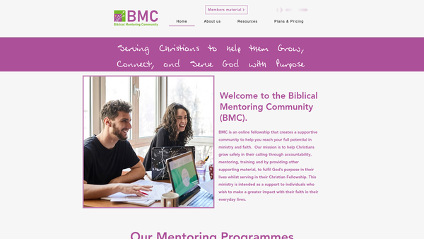 Screenshot of the Biblical Mentoring Community website