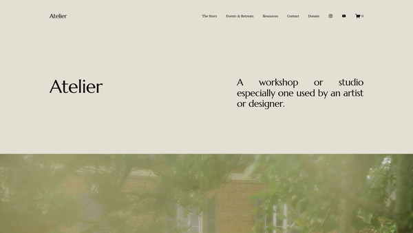Screenshot of the Atelier Create website