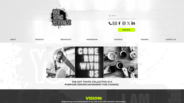 Screenshot of the Stoke-On-Trent Youth Collective website
