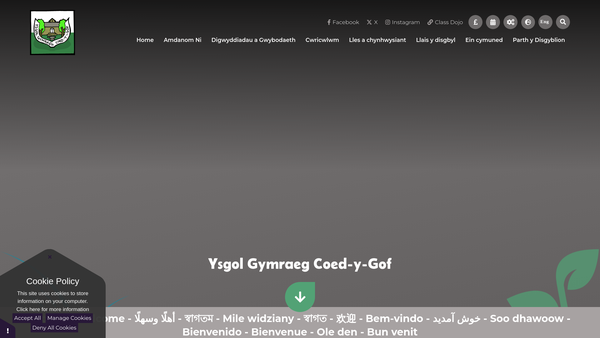 Screenshot of the Ffrindiau Coed Y Gof PTFA website