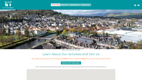 Screenshot of the Parr Street Evangelical Church website