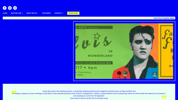 Screenshot of the Rag And Bone Arts website