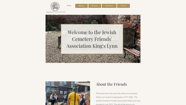 Screenshot of the Jewish Cemetery Friends' Association King's Lynn website