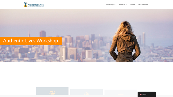 Screenshot of the Authentic Lives website